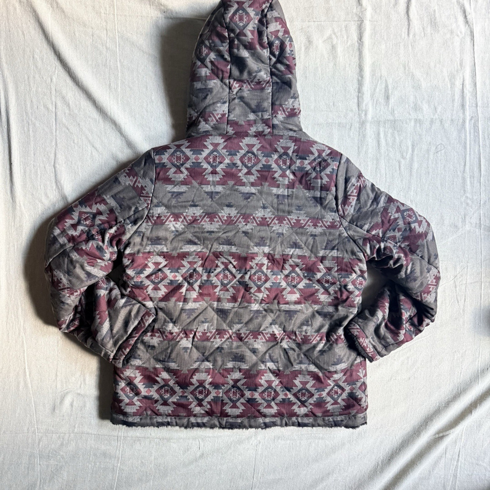 Pendleton Reversible Faux Fur Hooded Jacket Womens Large Southwest Aztec Quilted - Picture 13 of 15
